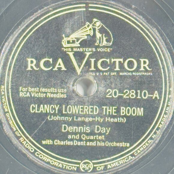 Dennis Day & Quartet - Clancy Lowered The Boom - 20-2810 RCA Victor 78 RPM - Picture 2 of 4